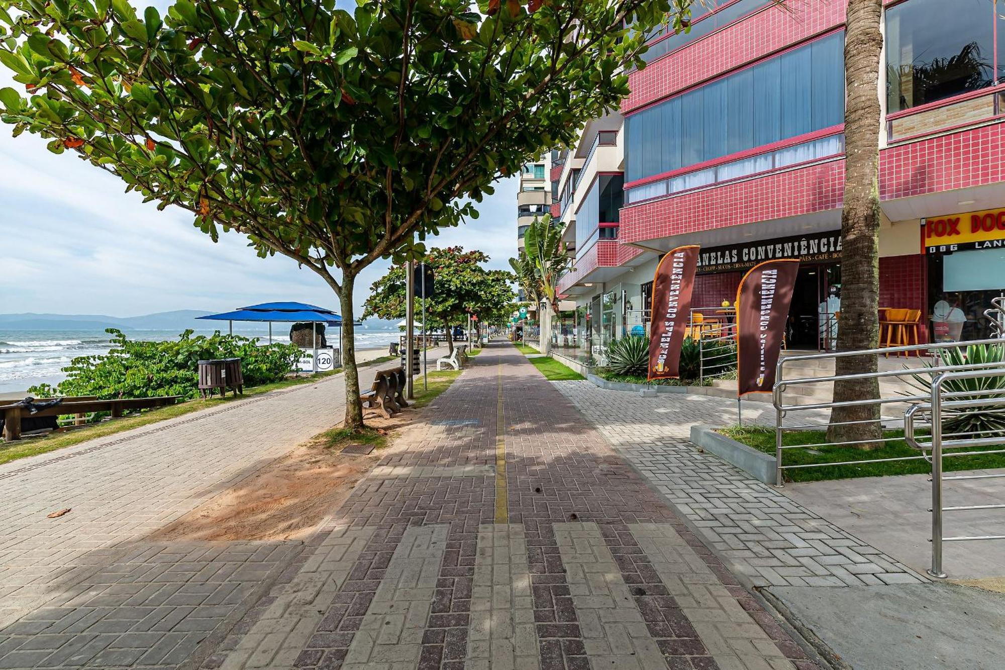 Apto Pe Na Areia Vista Mar Em Meia Praia Evb308 Itapema Bagian luar foto